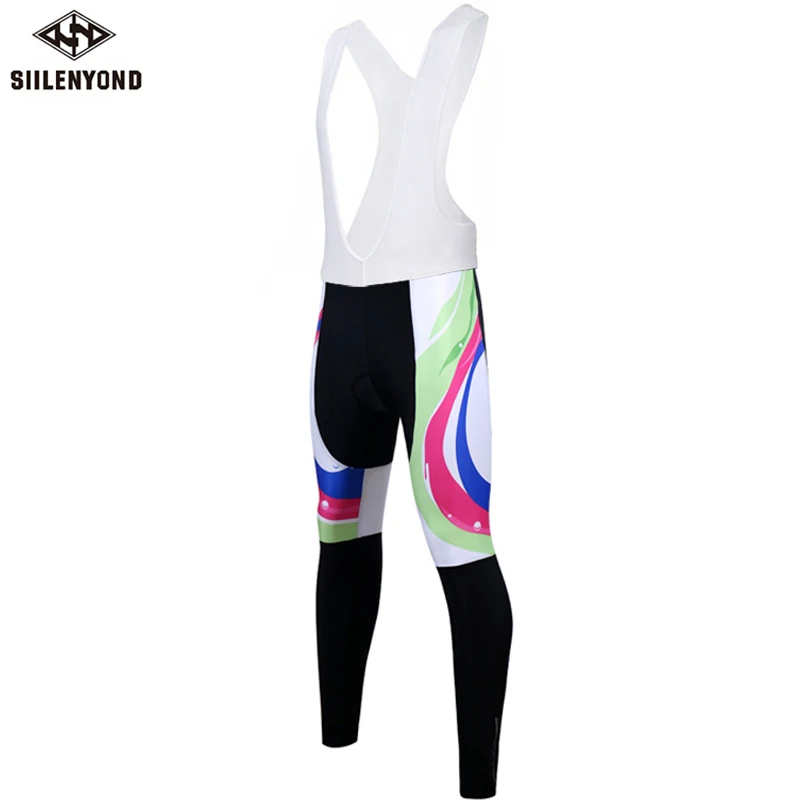 Bib Cycling Pant Siilenyond Pro Женские противоударные велосипедные комбинезоны с 3D гелевой подкладкой быстросохнущие горные велосипедные рейтузы с лямками - Цвет: Bib Cycling Pant