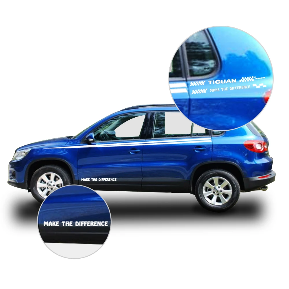 

Car Side Body Decal Decoration Sticker For Volkswagen Tiguan Black Or White Car Sticker Car Accessories
