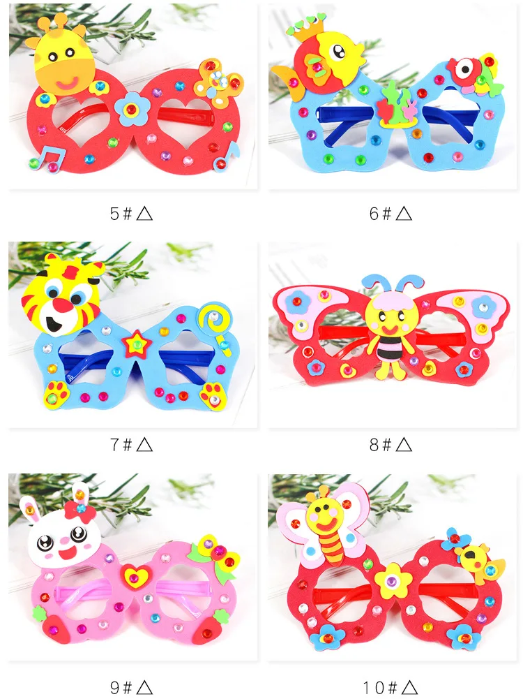 Креативные DIY очки для малышей, детей, детей, ручной работы, EVA очки, рамка, Мультяшные наклейки с очками, детские игрушки-головоломки, игрушки для рукоделия, подарки