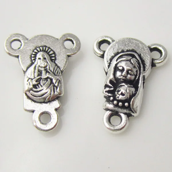 100 шт католической матери Марии Священное Сердце ребенка Иисуса медаль Розария