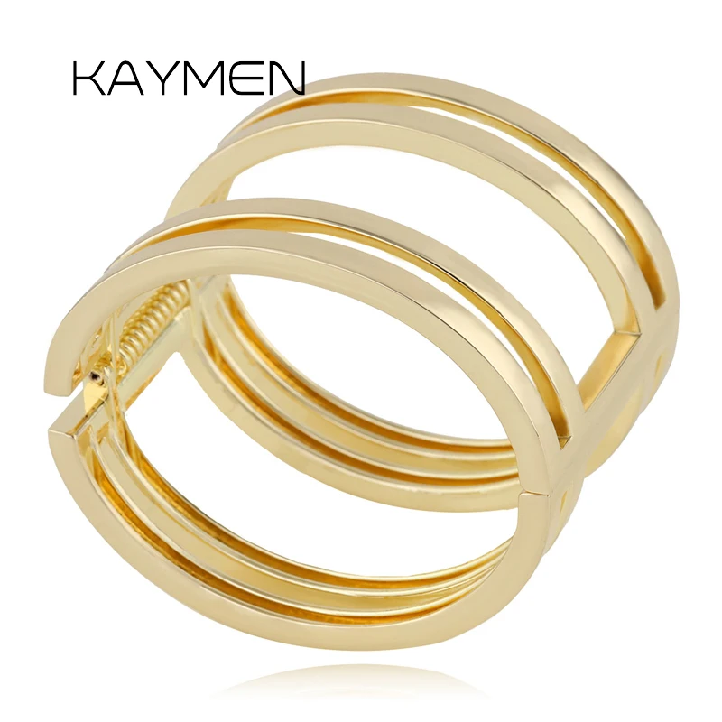 

New Arrivals Unique Simple Frame Shape Statement Bangle Women's Gothic Boho Maxi Large Size Exaggerate Cuff Bracelet Jewelry
