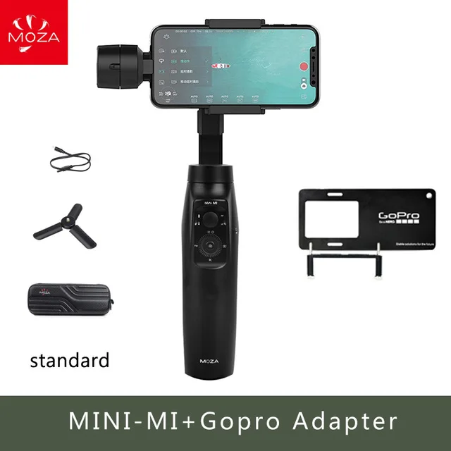 with adapter MOZA MINI MI мини S 3-осевой портативный смартфон сотовый телефон видеокамеры Стабилизатор для iPhone X, 8 Plus, 8, 7, 6S samsung S9 S8 S7 VS Zhiyun Smooth Q 4 - Цвет: with adapter