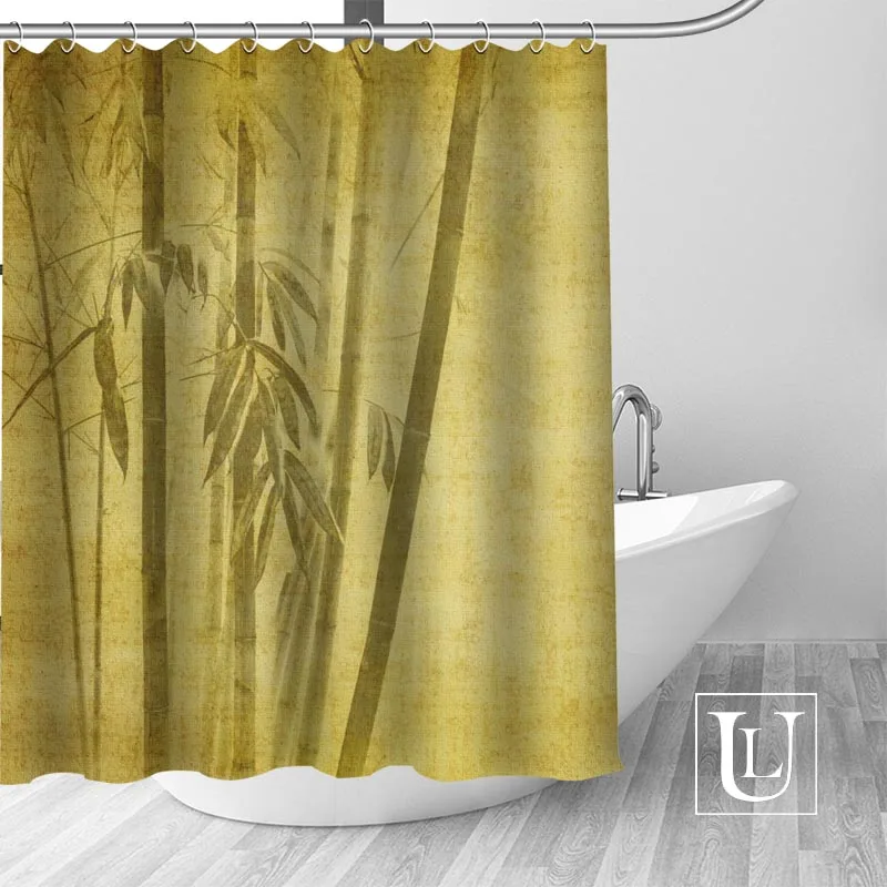 Shower Curtain Высококачественная бамбуковая занавеска из полиэстеровой ткани занавески с крючками для ванной комнаты плесени устойчивый Декор ванной комнаты - Цвет: Shower Curtain