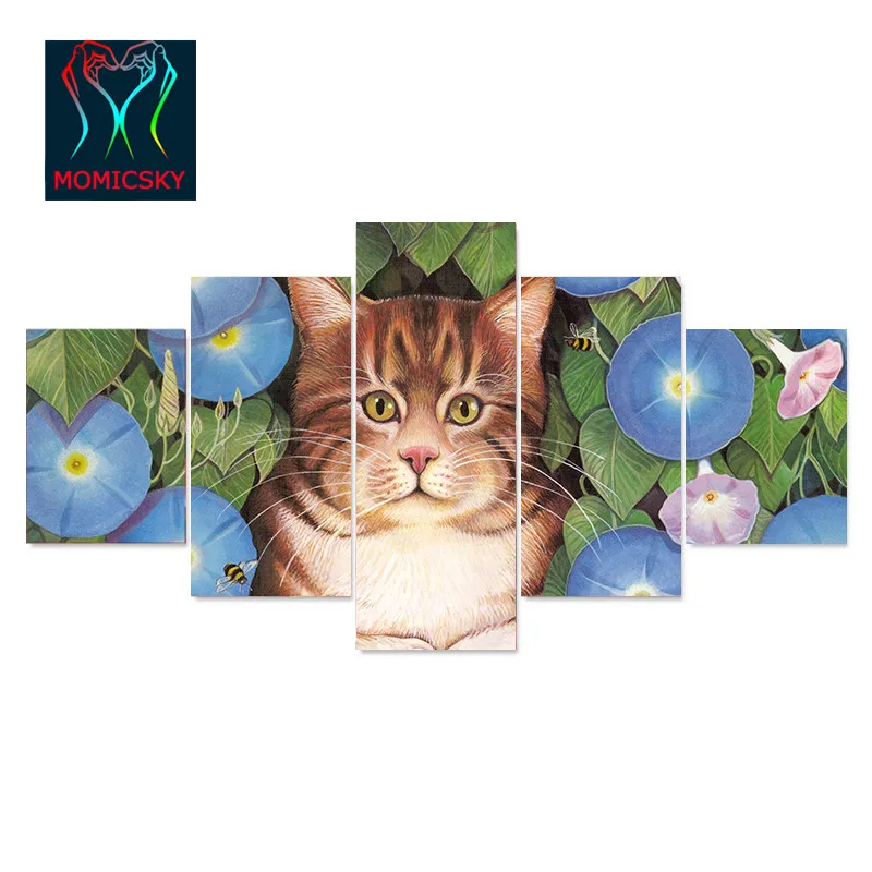 5 комплектов DIY картины маслом цифровой три декоративная живопись Лили Cat цветная