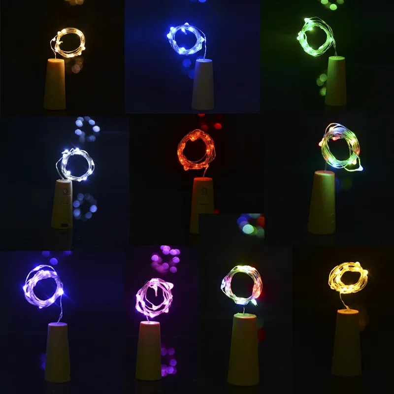 IVYSHION 15LED Рождество Хэллоуин Свадьба Свет бутылки вина гирлянда огни для