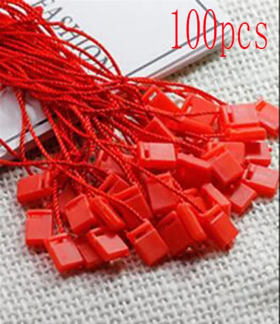 C 100pcs Clothing Tag Rope Clothes Lanyard Single Hand Wearing Rope Hanging Grain Plastic Square Buckle Label Polyester Rope - Цвет: C