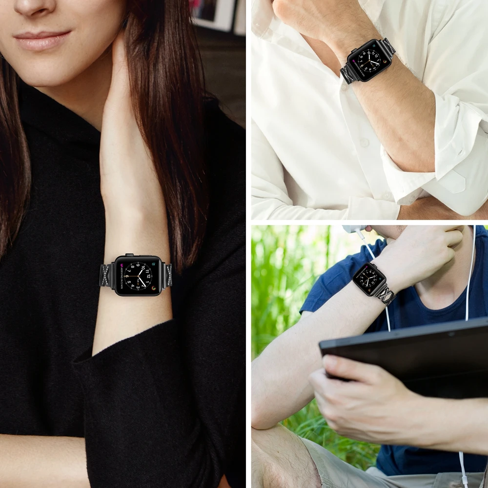 Женский ремешок Wearlizer для Apple Watch модный бриллиант металлический 38/42/40/44 мм iwatch 5 4 3 2