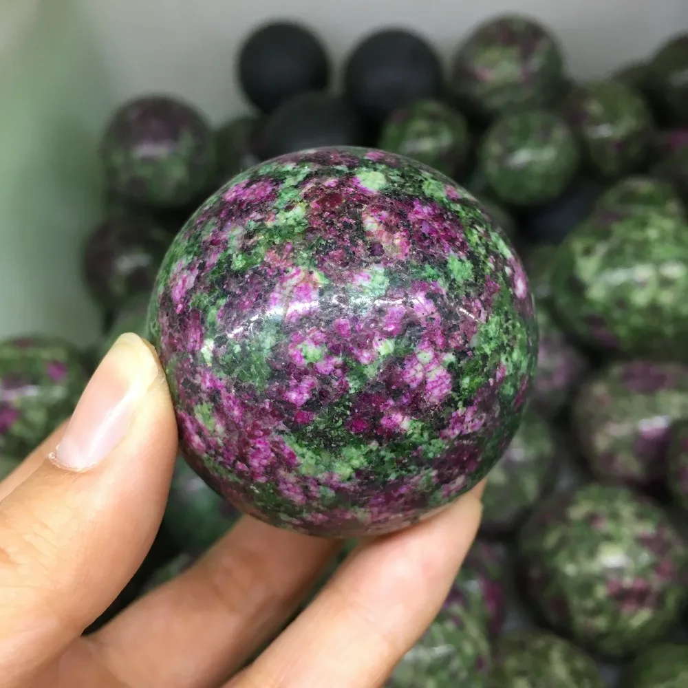 Топ! 40 мм натуральный красный зеленый сокровище хрустальный шар исцеление|Камни|