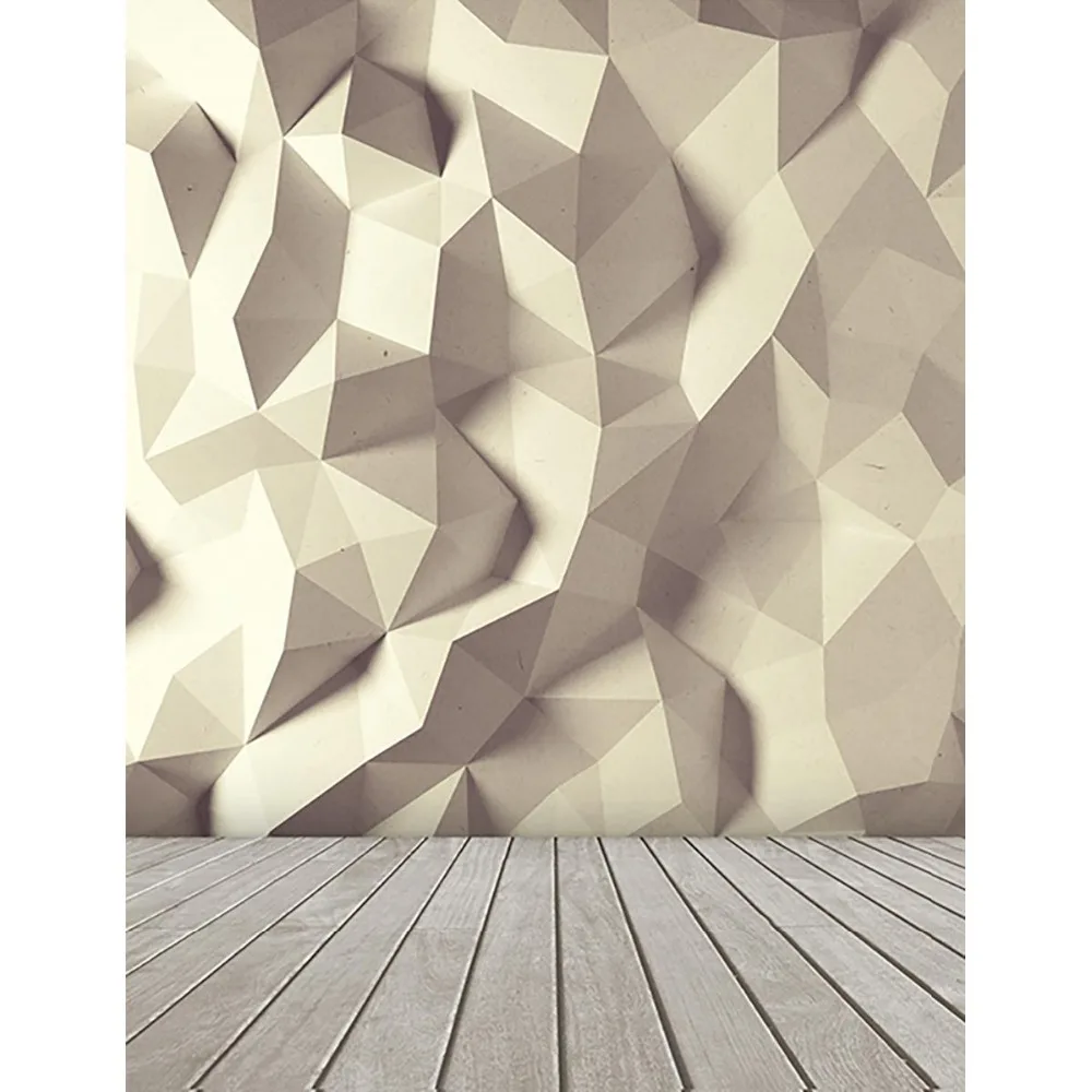 Бледно-желтые стены 3D Призма фото фон виниловая ткань Высокое качество