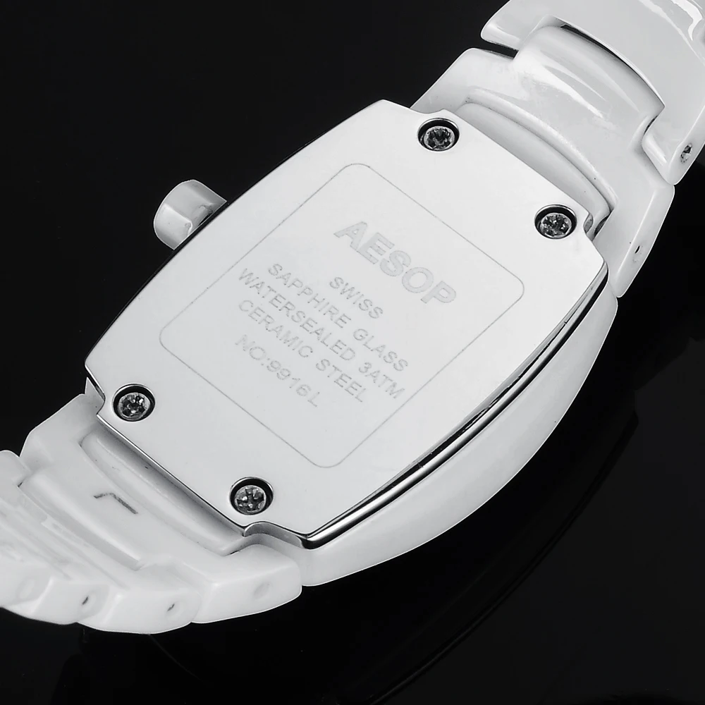 genuine quartz watch white ceramic watches Korean fashion waterproof Ms. Sapphire Women | Наручные часы