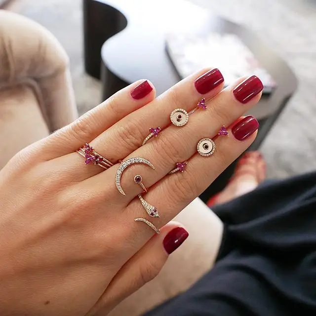 2021 завод оптовая продажа открытые кольца в форме Луны и звезды золотое покрытие