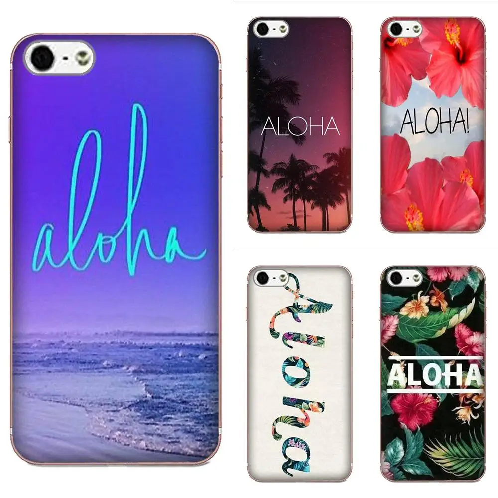 ТПУ чехлы Капа надпись &quotАлоха Гавайи&quot узор дерево выгравированы резной для