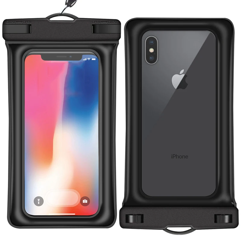 Oppselve Водонепроницаемый мобильный чехол для iPhone X Xs Max Xr 8 samsung S9 Прозрачный чехол для телефона из ПВХ для подводного использования - Цвет: Black