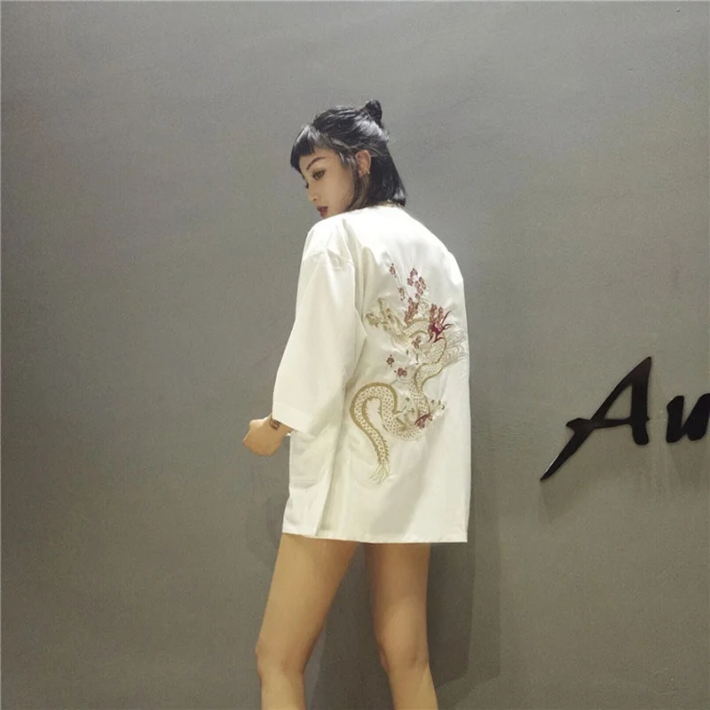 Кимоно блузка рубашка летняя Пляжная kimonos женская для косплея yukata obi Японская