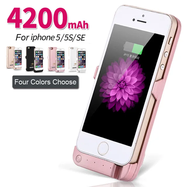 4200 мАч Внешний аккумулятор запасное зарядное устройство чехол для iPhone 5 5S SE
