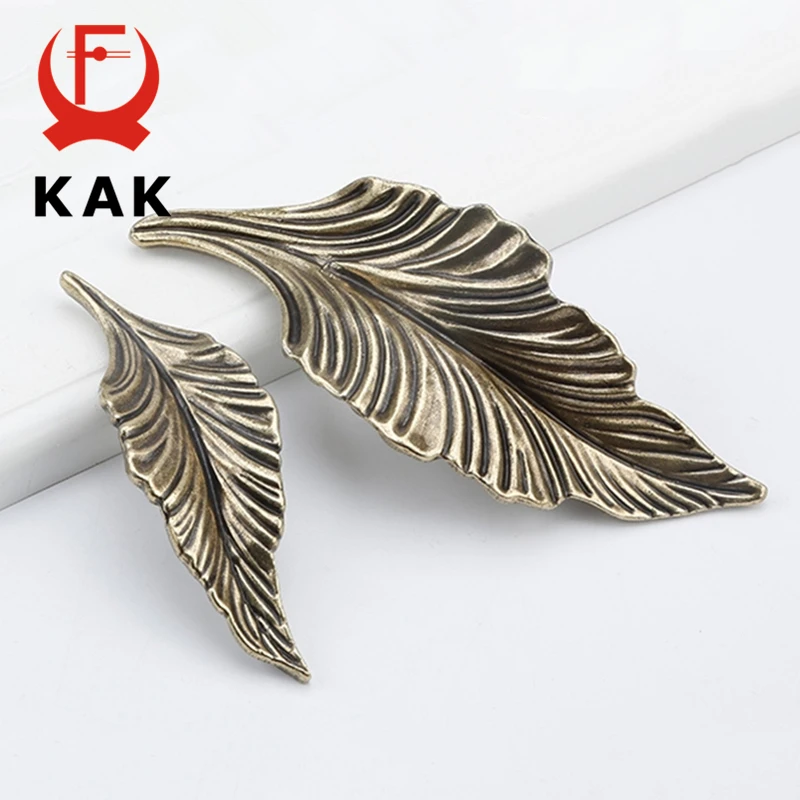 KAK 5 шт./лот новые ручки для ящика шкафа с черными золотыми листочками дверные
