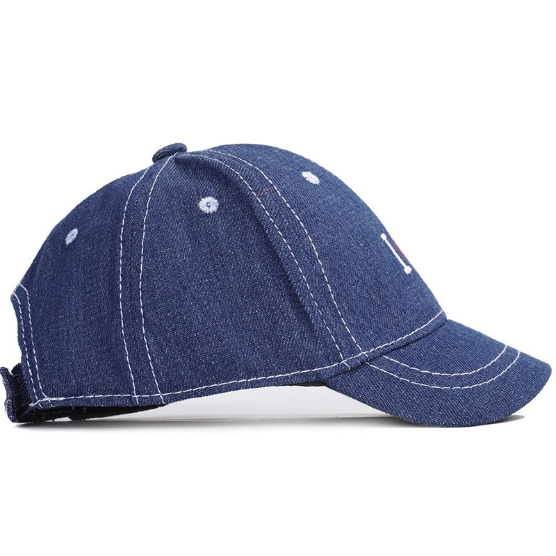 2019 New Denim Children's Baseball Cap I LOVE U Cotton Adjustable 2-8Y Cute Outdoor Sports Boys And Girls Baby Sun Hat snapback | Детская