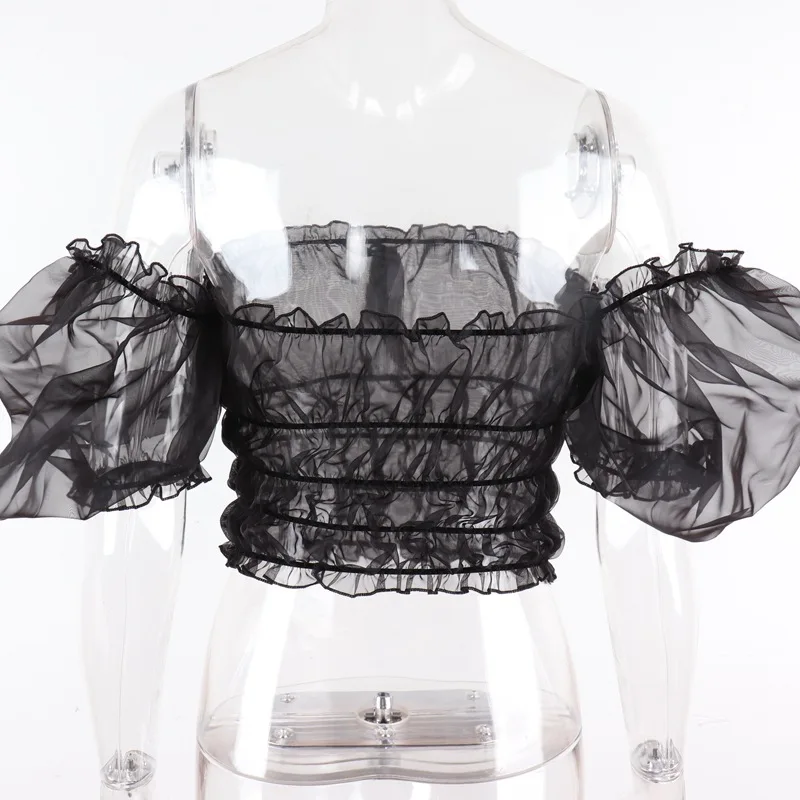 Оставайтесь аккуратной сетки прозрачная открытая футболка 2019 Лето Женское с