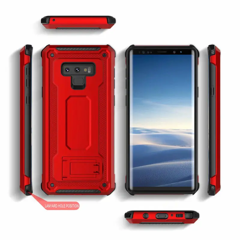 For Samsung Galaxy Note 8 9 Shockproof TPU +PC Phone Stand Armor Case Back Cover S8 S9 Plus Luxury Rugged Coque Capa |