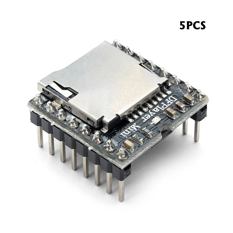 LEORY 5 шт. DFPlayer мини MP3 плеер модуль для Arduino 24-битный ЦАП Выход голосовой модуль Поддержка MP3/WAV/WMA TF usb-флеш-накопитель