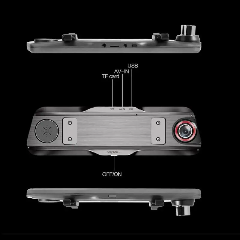 Anytek T900+ 9,66 дюймов Сенсорное зеркало заднего вида автомобиля dvr камера 1080p+ 1080p ADAS WDR камера для приборной панели вождения рекордер полный экран сенсорный