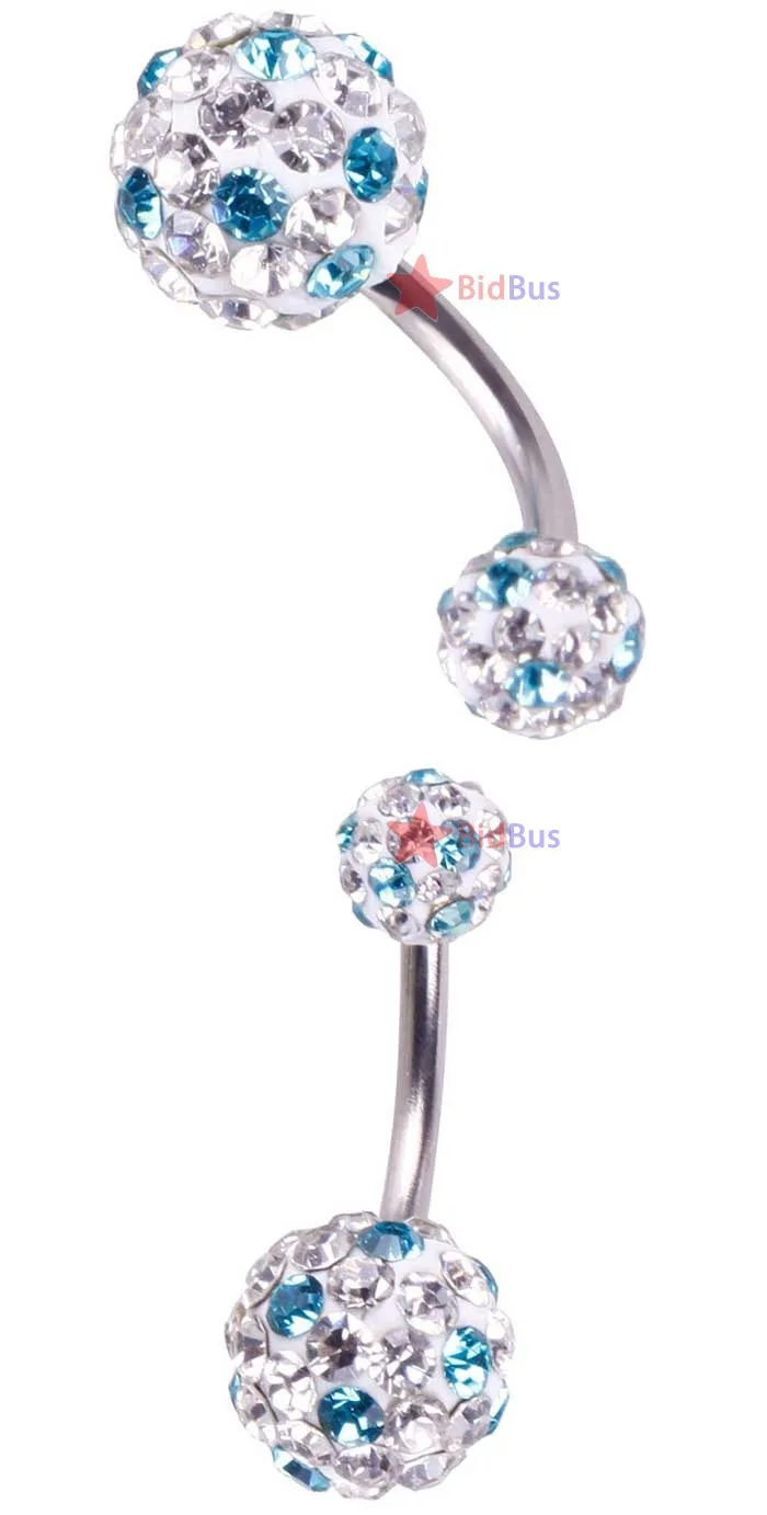 Bidbus Fast Pretty Crystal Rhinestone Ball Navel Belly Button Barbell Ring Body Piercing | Красота и здоровье