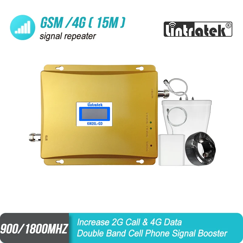 Lintratek ЖК дисплей GSM 900 LTE 1800 повторитель сигнала мобильного телефона 2G 4G усилитель