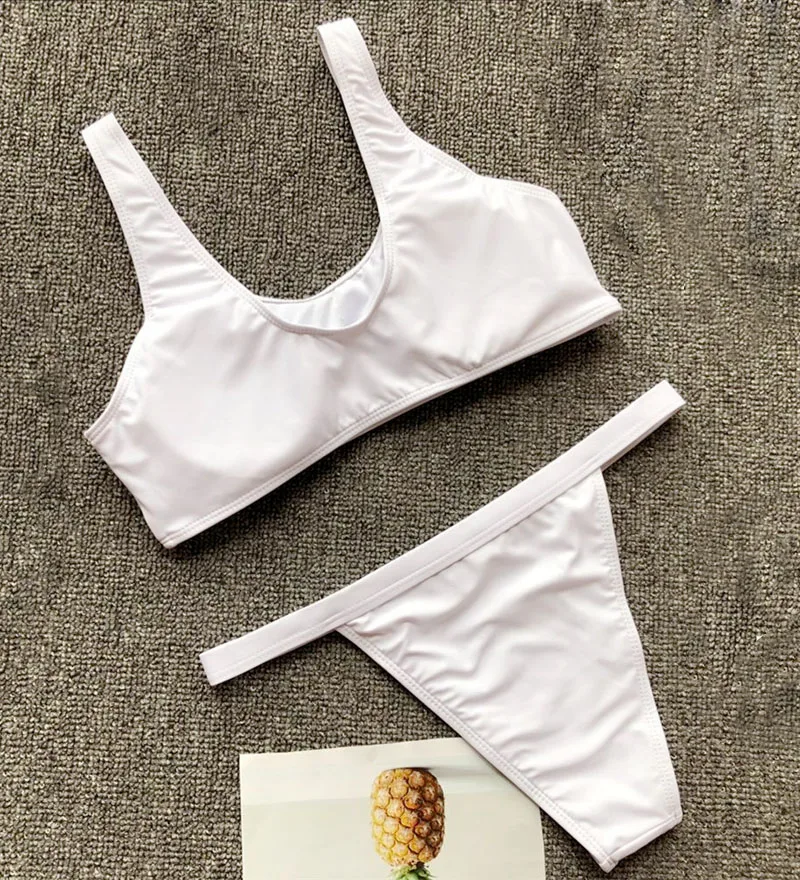 Sexy Buckle Bikini Push Up Swimwear Women 2018 Summer Bathers Sport Bathing Suit Brazilian Thong Tankini |