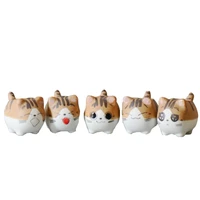 1pcs kawaii animal cat flower pot cute cat ceramic flowerpot tabletop decoration fleshy flowerpot color sent by random