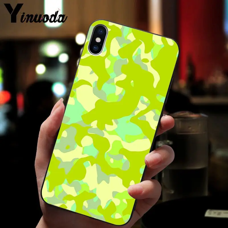 Yinuoda Камуфляжный Мягкий силиконовый чехол для телефона из ТПУ Apple iPhone 8 7 6 6S Plus X XS MAX