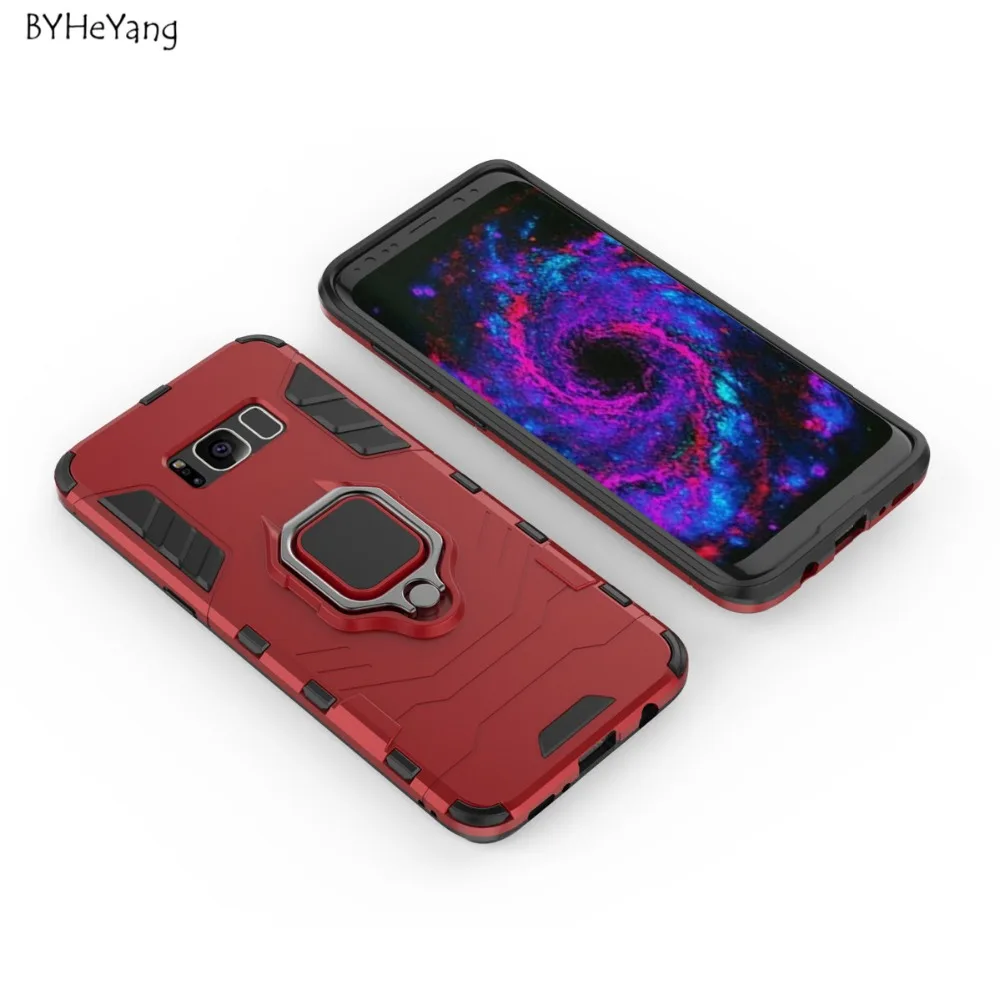 For Samsung Galaxy S8 Case Capa Cover Car Holder Magnetic Suction Ring Bracket Armor for Fundas | Мобильные телефоны и