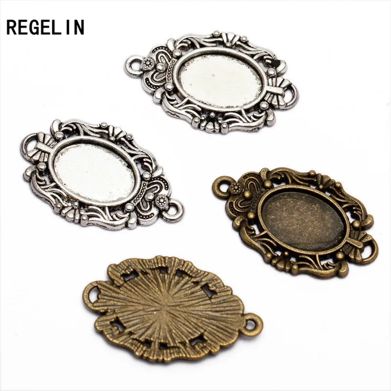 REGELIN 20 шт./лот античная бронза/античное серебро цинковый сплав Камея Кабошон