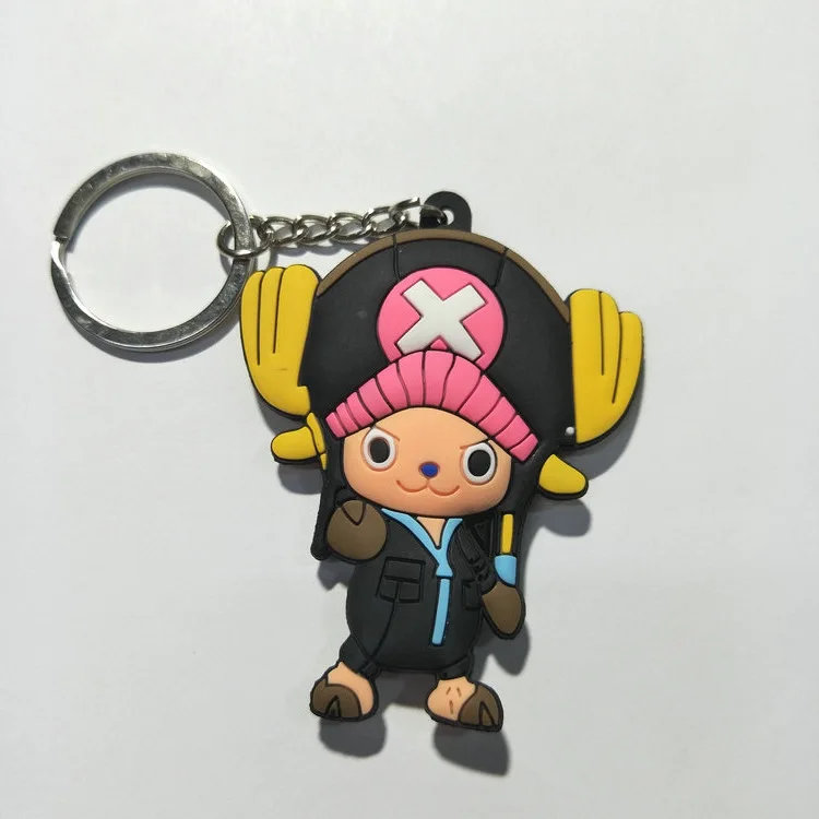 От 6 до 9 см OnePiece Луффи Чоппер Зоро мультфильм аниме брелок для ключей ПВХ фигурка