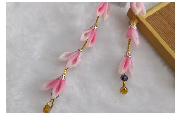 Изготовленный на заказ ручной работы японский кимоно Sakura hairwear Девушки Головные уборы женские заколки kanzashi цветок заколки для волос с длинным падением