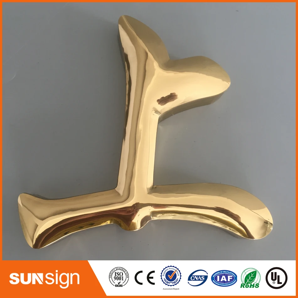 3D no light channel letter car paint stainless steel letters