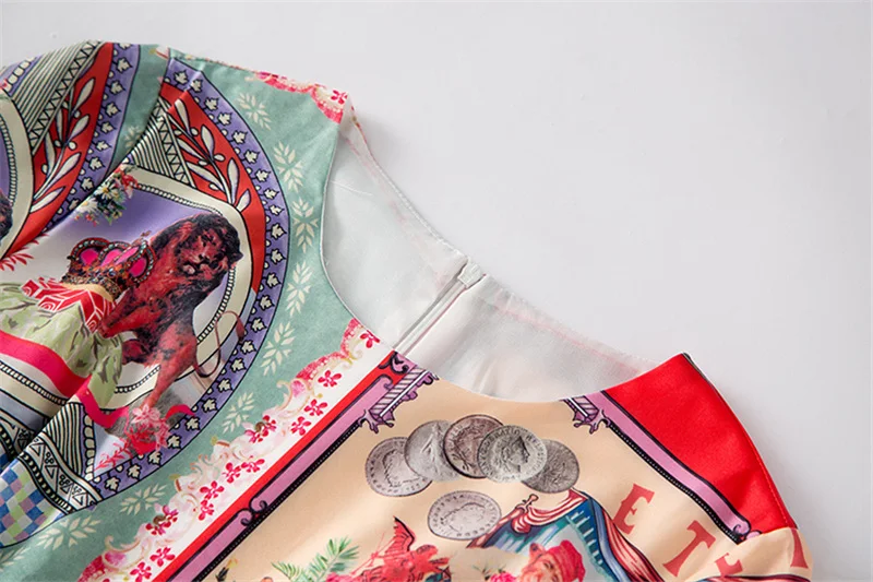 2018 осеннее женское платье высокого качества цветное миди с цветочным принтом |