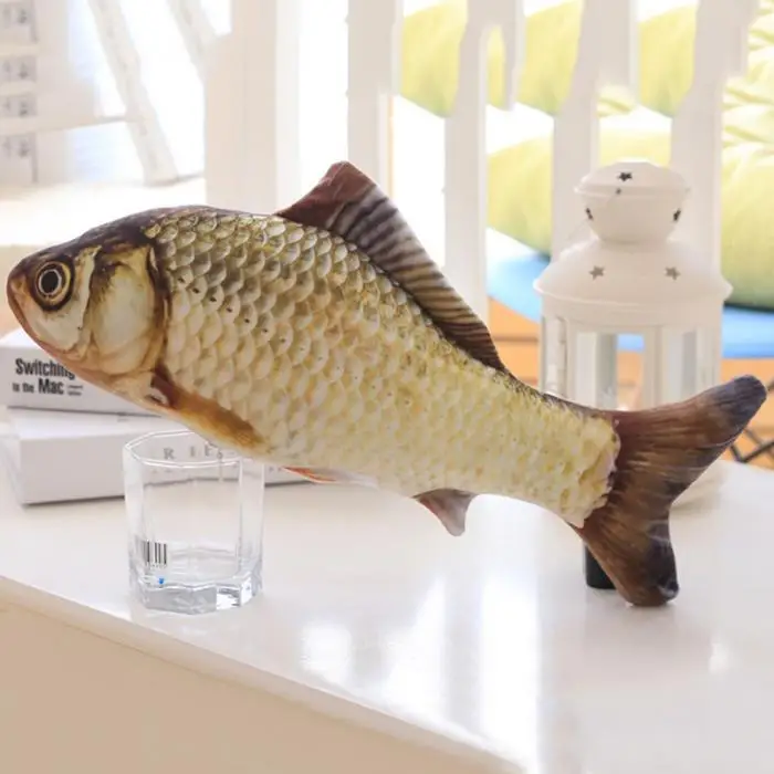 Горячая 3D искусственная мягкая рыбка игрушки Спящая Подушка кошка царапина доска кошачья мята игрушки