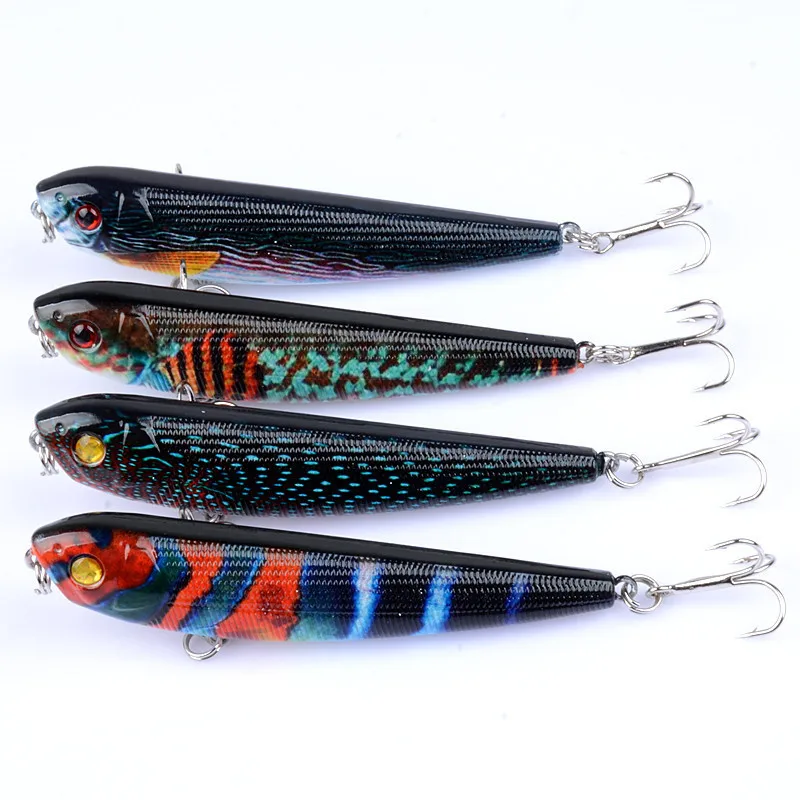

4Pcs/Lot 8.5cm/9.6g TopWater Pencil Fishing Baits Lure Lifelike Floating Minnow Artificial Hard Pesca Isca Wobblers For Fishing