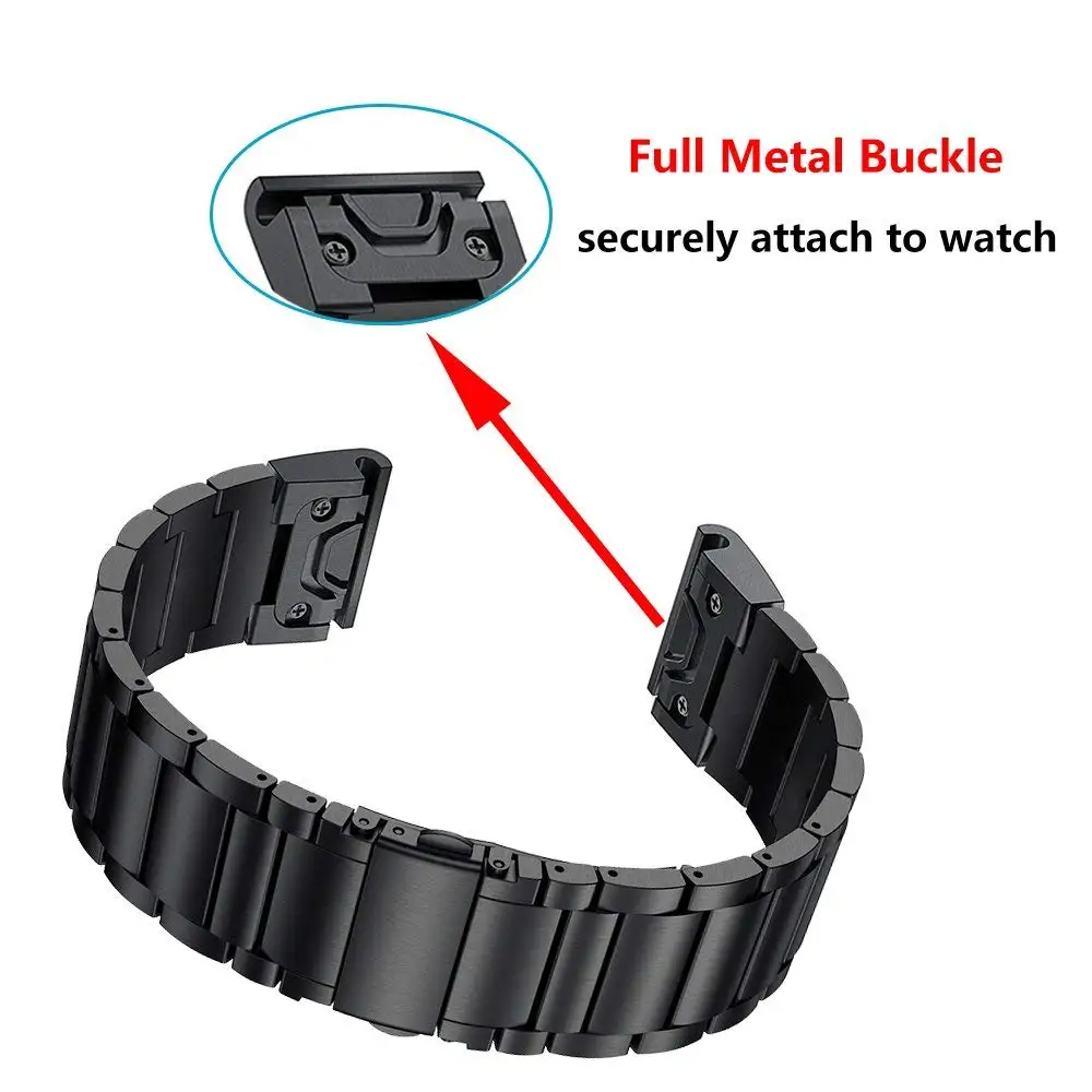 

Hot Metal Stainless Steel Watchband For Garmin Fenix6X 5X Plus Watch Wrist Band Sport Band Bracelet Strap for Garmin Fenix 3HR