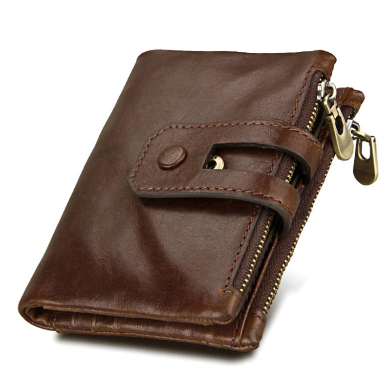 Кошелек из 100% натуральной кожи Rfid мужские кошельки кошелек для монет короткая