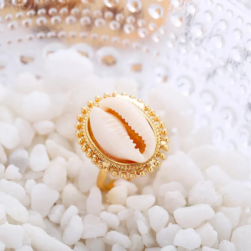 High Quality Bohemian Antique Gold Shell Ring Midi Finger Knuckle Rings For Women Summer Beach Jewelry Anillos Girls Gift | Украшения и