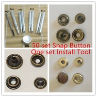 50 set metal snap button press studs fasteners buttonsone set manual installation tool 201 button 15mm wholesales