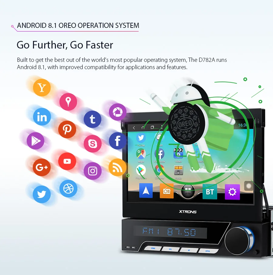 XTRONS Универсальный 7 дюймов Android 8,1 One Din радио автомобиля Стерео Авторадио DVD плеер MP4 MP3 OBD2 DAB+ gps навигация руль