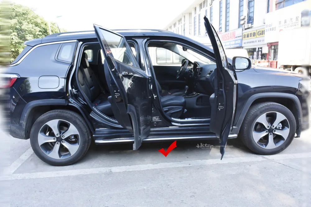 Боковая сторона шаг nerf бар Беговая доска для Jeep Compass-, алюминиевый сплав+ ABS, Азиатский. Горячая в Китае