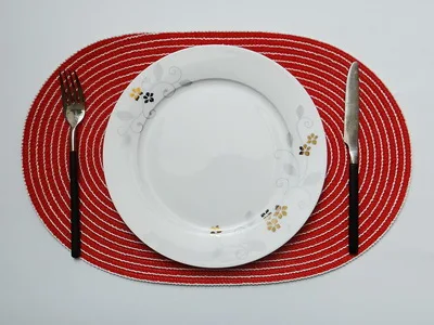 4PC 30x40cm Junwell полиэстер/Котто плетеные разноцветные круглые салфетки Жаростойкие коврики для обеденного стола Нескользящие моющиеся коврики набор - Цвет: 4PC 30x40cm