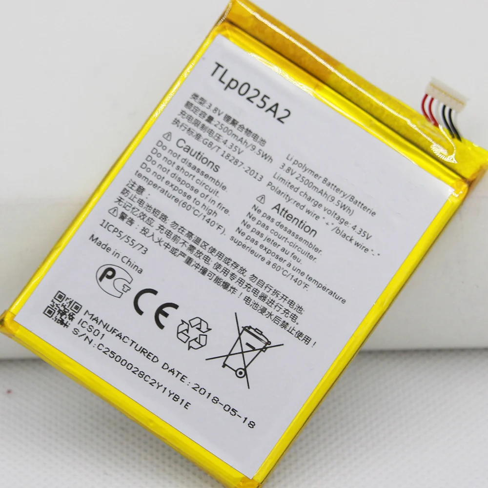 ISUNOO 10 шт./лот 2500 мАч внутренняя Замена батареи для Alcatel One Touch TLp025A2