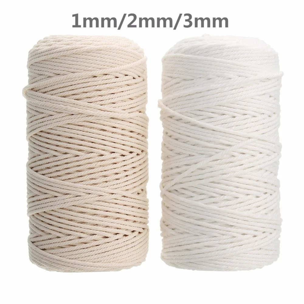 Wall Hanging Plant Hangers BYWORLD 3mm Cotton Rope 220 Yards Black Christmas or Wedding Decorative 200m Twine String Macrame Cord 100% Natural Cotton Colored Macrame Rope for Macrame Kit 