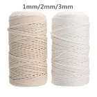 Плетеный шнур из 100% натурального хлопка, 123 мм, Длина 200 м400 м, для домашнего текстиля сделай сам, Ремесленная нить для макраме, 1 шт.