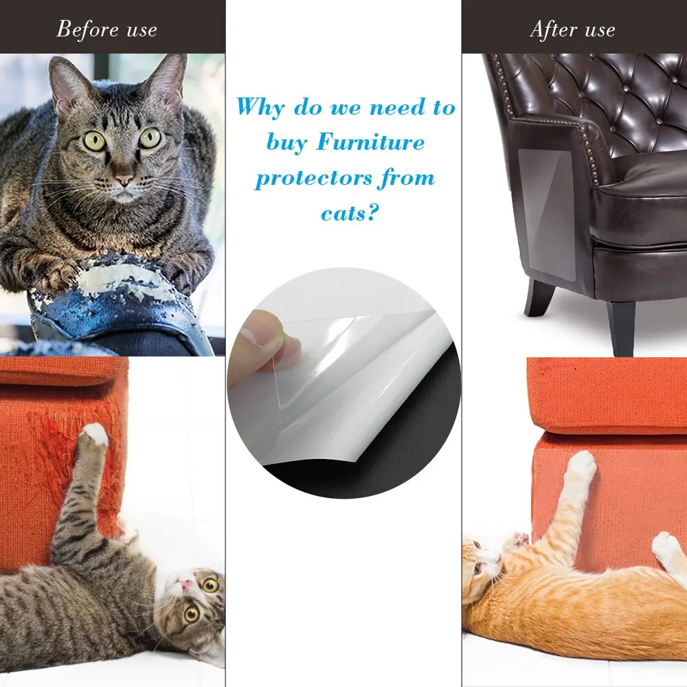 2PC Guard Cat Claw Protector SelfAdhesive Protect Pads Scratching Furniture Cats Scratching Post Protect Pads With Pins 7