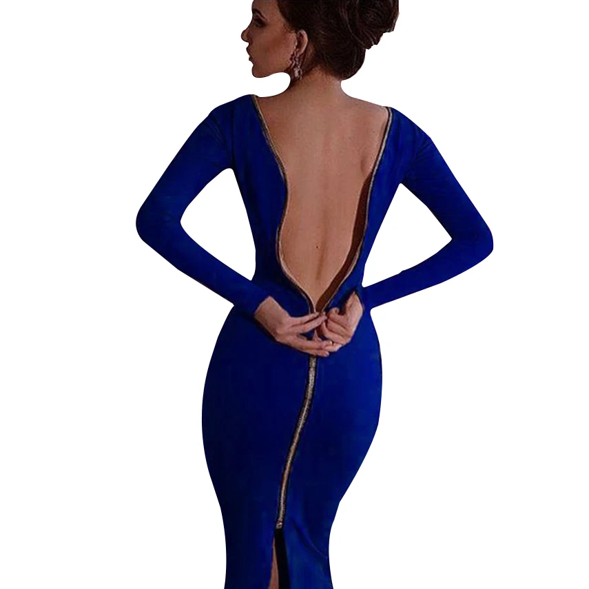 Новое поступление 2019 осеннее женское платье сексуальное Клубное без спинки на